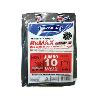 Sekoplas ReMAX Garbage Bag Jumbo Heavy Duty 127X152cm 10 Sheets
